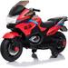 12V Electric Motorcycle Ride-On Toys for Kids Motor Bike for Age 3+ Boys Girls Up to 40 min Ride Time Twist Grip Throttle Double Drives up to 4 mph LED Lights Music Red