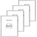 Haus and Hues 8x10 Silver Picture Frames - Set of 4 8x10 Picture Frames for Wall 8x10 Picture Frame Set of 4 Metal Picture Frames 8x10 Picture Frame Four Pack Silver Frame (Silver Aluminum Frames)