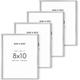 Haus and Hues 8x10 Silver Picture Frames - Set of 4 8x10 Picture Frames for Wall 8x10 Picture Frame Set of 4 Metal Picture Frames 8x10 Picture Frame Four Pack Silver Frame (Silver Aluminum Frames)