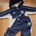 Adidas Matching Sets | Adidas New York Yankee Track Suit 6-9m In 100% Polyester Great Condition | Color: Blue/Gray | Size: 6-9mb