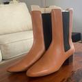 J. Crew Shoes | J. Crew Leather High-Shaft Stacked-Heel Boots Rich Caramel Jcrew 10 | Color: Brown/Tan | Size: 10