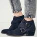 Free People Shoes | Free People Tortuga Suede Snakeskin Buckle Bootie - Size 38 | Color: Black | Size: 38eu