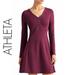 Athleta Dresses | Athleta Whereupon V-Neck Dress Long Sleeve Chianti | Color: Red | Size: S