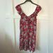 American Eagle Outfitters Dresses | American Eagle Off Shoulder Red Sun Dress Women’s Xs Euc B&W Floral Print | Color: Red/White | Size: Xs