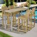 Grade A Teak Rectangular Patio Bar Furniture Set