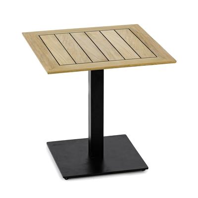 42x42 Teak Restaurant Table Top with Black Base