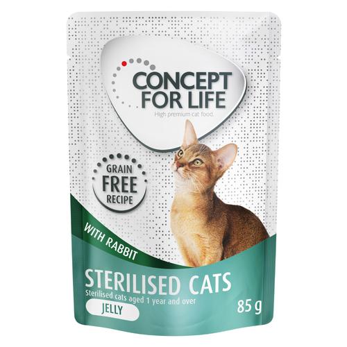 24 x 85 g Concept for Life Sterilised Cats Kaninchen getreidefrei - in Gelee