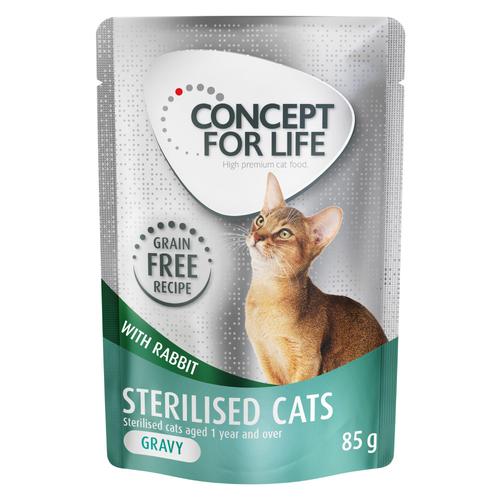 24 x 85 g Concept for Life Sterilised Cats Kaninchen getreidefrei - in Soße