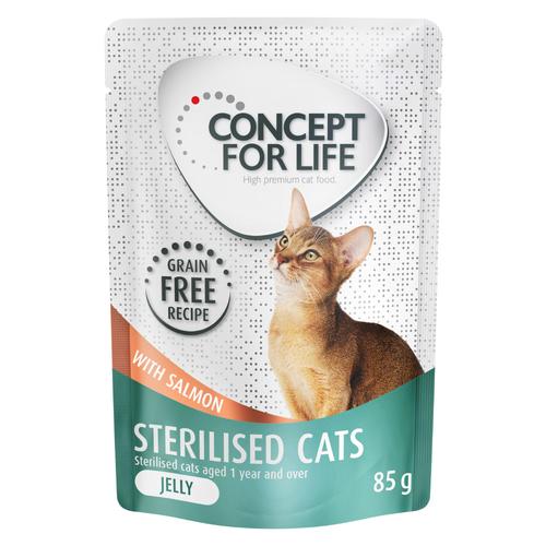 24 x 85 g Concept for Life Sterilised Cats Lachs getreidefrei - in Gelee