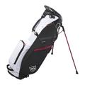 Wilson Staff Golftasche, EXO Lite Stand Bag, Trage-/Trolleytasche, 4 Fächer für diverse Eisen, Schwarz/Weiß/Rot