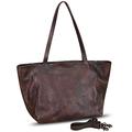 IVTG Genuine Leather Handbag Bag for Women Vintage Leather Shoulder Bag Purse Handmade Tote Bag Crossbody Pouch (Coffee)