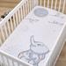 Disney Dumbo Sweet Little Fitted Crib Sheet, Cotton in Gray | 8 H x 28 W in | Wayfair 733403ER