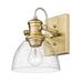 Beachcrest Home™ Bales 1 - Light 6.88" Semi Flush Mount Glass in Yellow | 9.63 H x 6.88 W x 8.33 D in | Wayfair AA761B77A4D74F5EA3B337243468F910