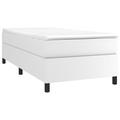 Latitude Run® Bed Frame Box Spring Bed Base w/ Mattress for Bedroom Faux Leather Upholstered/Polyester in White | 13.8 H x 39.4 W x 76 D in | Wayfair