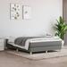 Latitude Run® Jasean Box Spring Bed Base Platform Bed Frame w/ Mattress for Bedroom Fabric Upholstered/Polyester in Gray/White | Wayfair