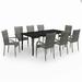 Red Barrel Studio® Jennavive Rectangular 8 - Person Outdoor Dining Set Glass/Wicker/Rattan in Gray | Wayfair B16EA66D40EE48DFA15C6B593F7AD3F2