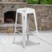 Homall 30" High Backless Distressed Antique Blue Metal Indoor-Outdoor Barstool Metal in White | 30 H x 17 W x 17 D in | Wayfair ET-BT3503-30-WH-GG
