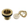 "Kingston Brass DSP15SB 1-1/2"" Chain and Stopper Tub Drain with 1-1/2"" Body Thread, Brushed Brass - Kingston Brass DSP15SB"