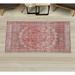Pink 29.92 x 59.84 x 1.18 in Area Rug - Bungalow Rose Vintage Decorative Rug, Weathered Style Print Of Medallion Ornaments & Bohemian Flourishes Warm Tones | Wayfair