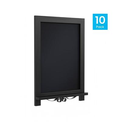 Flash Furniture 10-HFKHD-GDIS-CRE8-722315-GG Chalkboard Sign w/ Legs - 10 Pack, 12"W x 17"H, Pine Wood Frame, Black