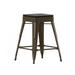 Flash Furniture 4-ET-31320-24-GN-R-PL2B-GG Backless Barstool w/ Resin Seat, Gray, Counter Height, Square Seat