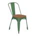 Flash Furniture CH-31230-GN-PL1T-GG Stacking Chair w/ Vertical Slat Back & Wood Seat - Steel, Green