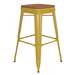 Flash Furniture CH-31320-30-YL-PL2T-GG Backless Commercial Bar Stool w/ Wood Seat - Steel, Yellow