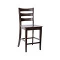 Flash Furniture ES-STBN5-24-GY-GG Commercial Bar Stool w/ Ladder Back & Solid Wood Seat, Walnut, Brown