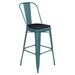 Flash Furniture ET-3534-30-KB-PL1B-GG Counter Height Commercial Bar Stool w/ Curved Back & 30" Wood Seat, High Kelly Blue