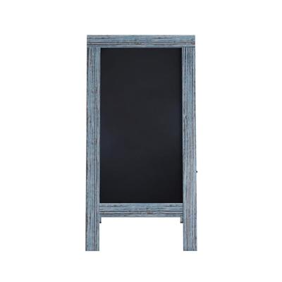 Flash Furniture HGWA-GDIS-CRE8-242315-GG Double-Sided Magnetic Chalkboard Easel - 20" x 40", Pine Wood, Vintage Blue