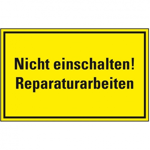 Schild I Warnschild Nicht einschalten! Reparaturarbeiten, Magnetfolie, 120x200mm Image