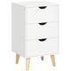 Chiffonnier 3 tiroirs design scandinave piètement bois pin blanc