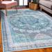 Blue 61.81 x 90.16 x 1.18 in Area Rug - Charlton Home® Vintage Decorative Rug, Nostalgic Weathered Style Print Of Medallion Ornaments & Bohemian Flourishes | Wayfair