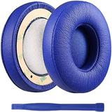 Adhiper Earpads Replacement Ear Pads Protein PU Leather Ear Cushion Compatible with Beats Solo3 Wireless by Dr. Dre Solo 2.0 Solo3 Wireless On-Ear Headphones (Dark blue)