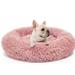 Nisrada Calming Donut Dog Bed Anti-Anxiety Self Warming Cozy Soft Plush Round Pet Bed Ideal for Both Home & Travel 27 L x 27 W x 8 H