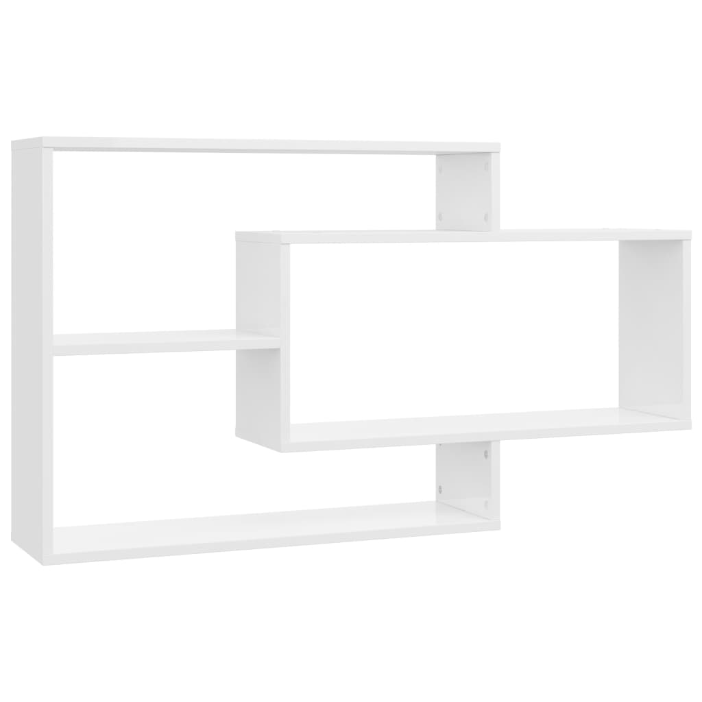 vidaXL Wandregale Hochglanz-Weiß 104x20x58,5 cm Holzwerkstoff Image