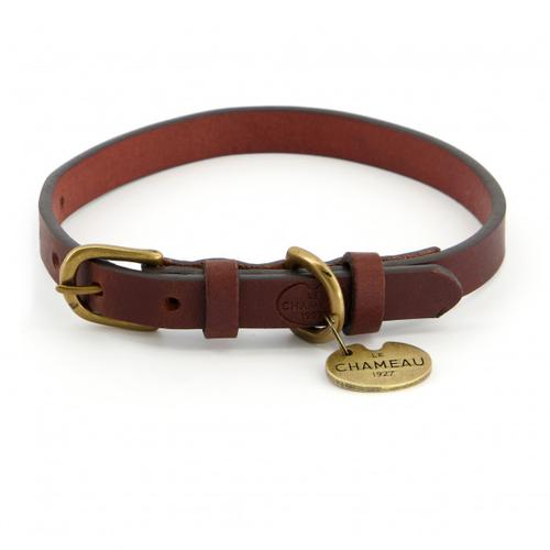 Le Chameau - Hundehalsband - Hundehalsband Gr L - 25 mm x 55 cm, Best Fit 42,5 c marron fonce