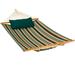 82 x 55 Teal Green and Brown Stripe Pattern Reversible Sunbrella Quilted Hammock