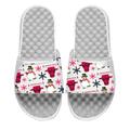 Men's ISlide White Chicago Bulls Holiday Pattern Slide Sandals