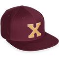 Daxton Classic Snapback White Neon Orange A to Z Letters Flat Bill Visor Cap-Burgundy Hat Letter X