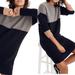 Madewell Dresses | Madewell Colorblock Sweater Dress Black Gray Brown Size Small Merino Wool | Color: Black/Gray | Size: S