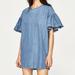 Zara Dresses | New Zara Trafaluc Denimwear Mini Dress Or Tunic Size Medium | Color: Blue | Size: M