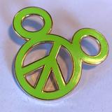 Disney Accessories | Disney Green Peace Sign Mickey Head Official Trading Pin | Color: Green | Size: Os