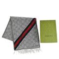 Gucci Accessories | Auth Gucci Logo Sherry Gg Pattern Muffler Wool Alpaca Gray Italy Accessory | Color: Gray | Size: W 12.6 X H 60.6 " (Approx.)