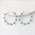 Anthropologie Jewelry | Green Crystal Hoops | Color: Gold/Green | Size: Os