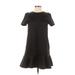 H&M Casual Dress - DropWaist Crew Neck Short sleeves: Black Print Dresses - Women's Size 6