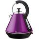 GREYLOOK 1.8L, 2200W Fast Boil Pyramid Kettle, Stainless Steel Body with Cordless Rotational Base & Concealed Heating Element, Gems Range Legacy Cordless Electric Kettle & LED Indicator (Amethyst)
