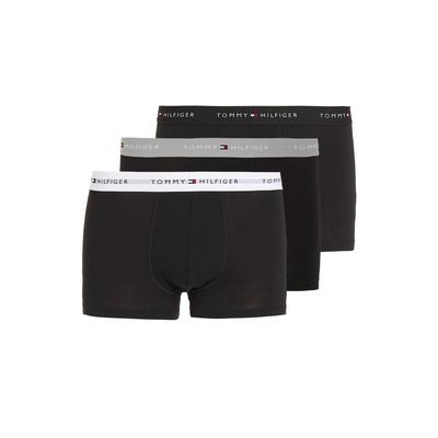 Boxer "TRUNK 3 PACK", Herren, Gr. XL (54), grau (grau, heather, schwarz, weiß), Jersey, Obermaterial: 95% Baumwolle, 5% Elasthan, TOMMY HILFIGER UNDERWEAR, unifarben, kontrastfarbene Details, körpernah, Unterhosen, mit kontrastfarbenem Logobund Image