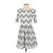 Jodi Kristopher Casual Dress - A-Line: Ivory Chevron/Herringbone Dresses - Women's Size Small