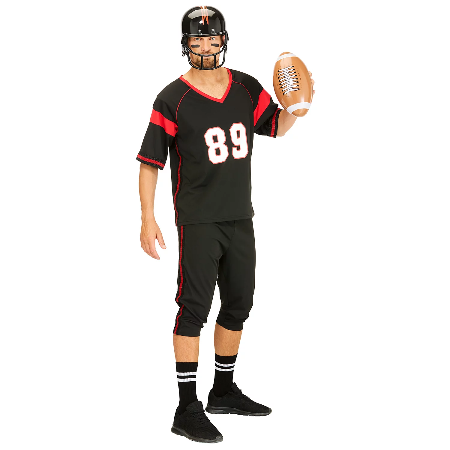 buttinette Kostüm Footballer für Herren, schwarz/rot Image